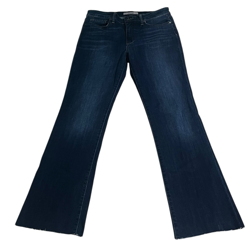 Joe’s Jeans Size 31 Dark Wash Flare Bell Bottom Raw Hem Stretch